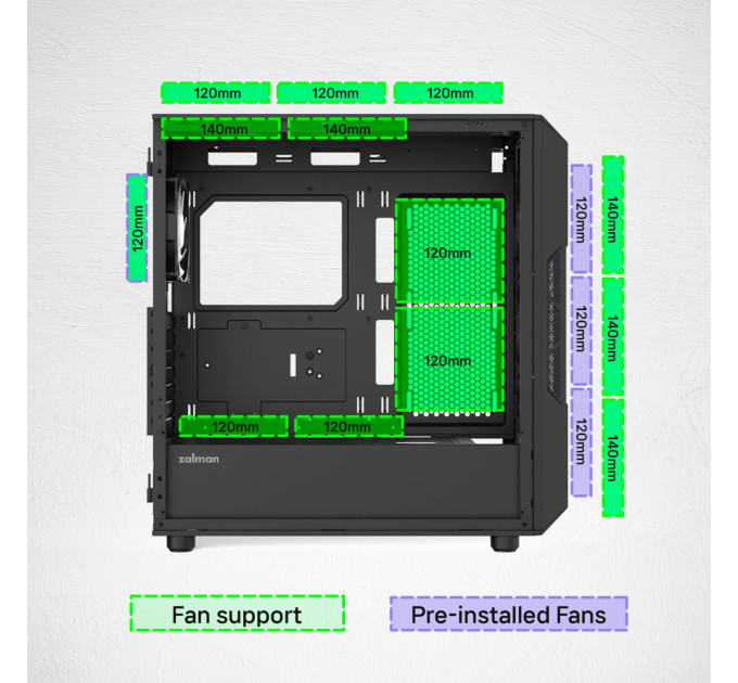 Zalman Корпус Zalman i3 Neo V2 Black