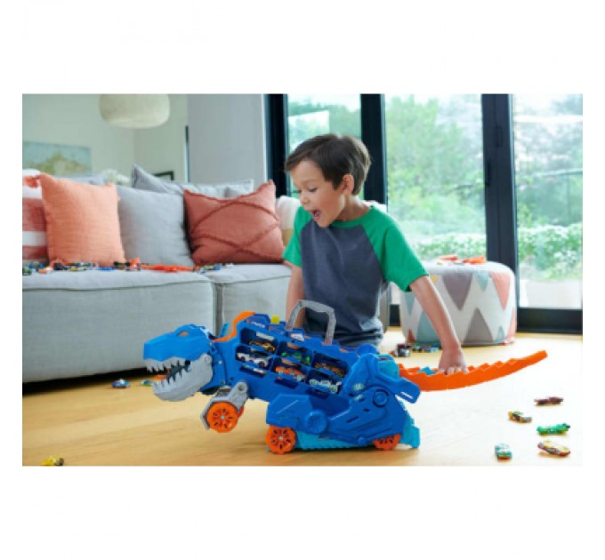 Автотрек Hot Wheels Мега-транспортер Неймовірний Ті-Рекс (HNG50)