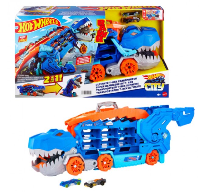 Автотрек Hot Wheels Мега-транспортер Неймовірний Ті-Рекс (HNG50)