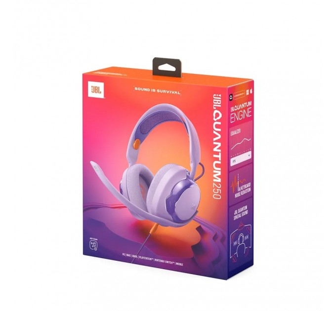 Гарнiтура JBL Quantum 250 Purple (JBLQTUM250PUR)