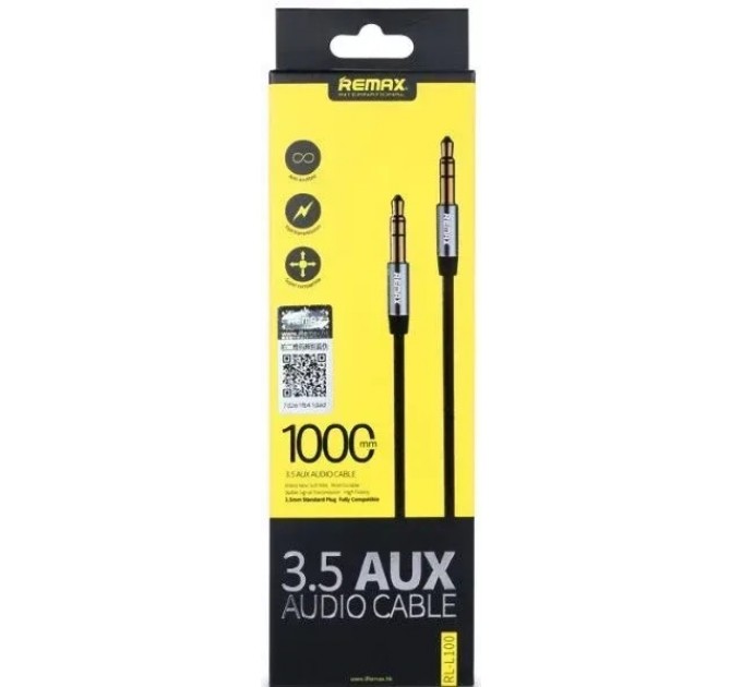 Аудіо-кабель Remax RL-L100 3.5 мм - 3.5 мм (M/M), 1 м, Red (2000700000490)