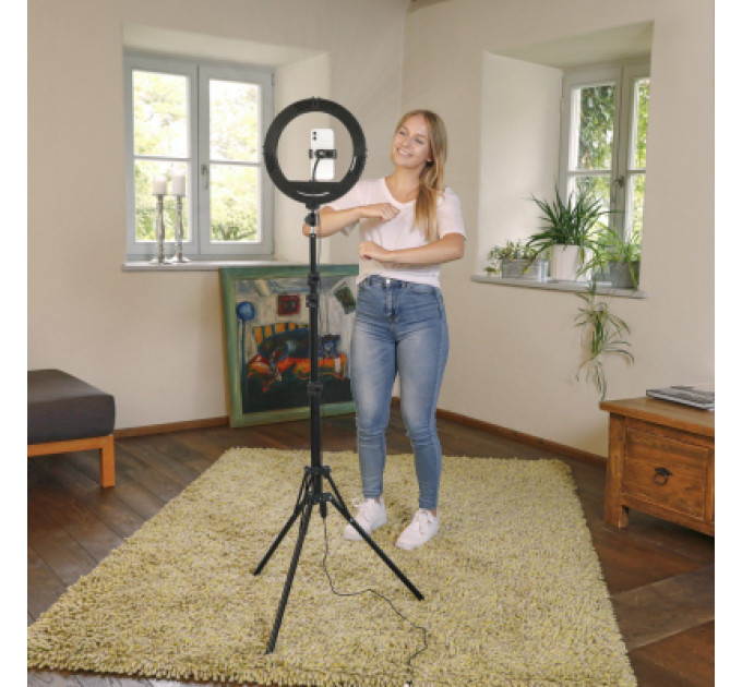 Hama Набір блогера Hama Smartphone Tripod Steady-120 V2, 185см, Bluetooth, LED ring (00004659)
