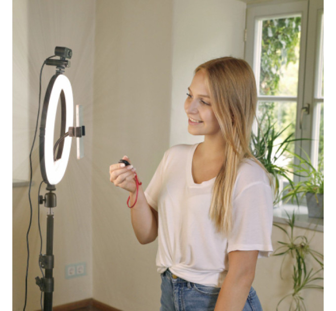 Hama Набір блогера Hama Smartphone Tripod Steady-120 V2, 185см, Bluetooth, LED ring (00004659)
