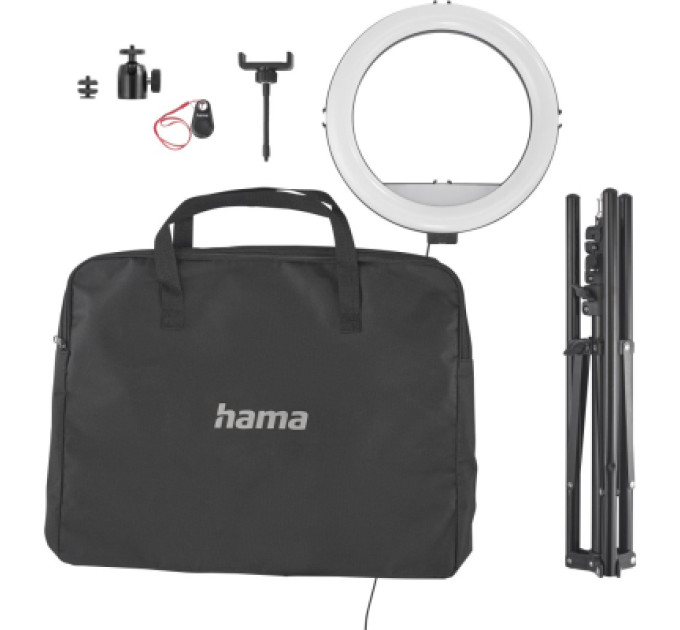 Hama Набір блогера Hama Smartphone Tripod Steady-120 V2, 185см, Bluetooth, LED ring (00004659)