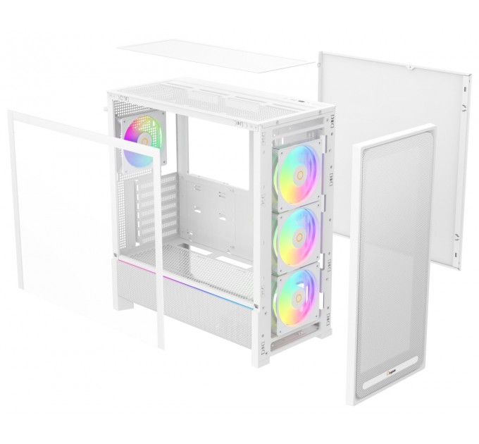 Корпус для комп'ютера ATX W/O PSU DELTA C70 WH ARGB (DELTA-C70-WHG400XX-GL) OCYPUS