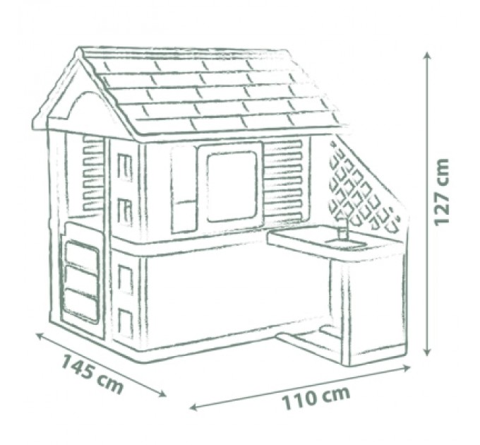Ігровий будиночок Smoby Life "Райдужний" з літньою кухнею (7600810738)