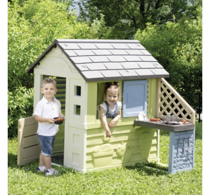 Ігровий будиночок Smoby Life "Райдужний" з літньою кухнею (7600810738)