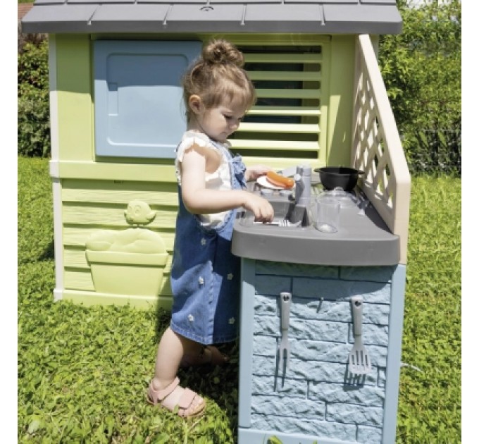 Ігровий будиночок Smoby Life "Райдужний" з літньою кухнею (7600810738)