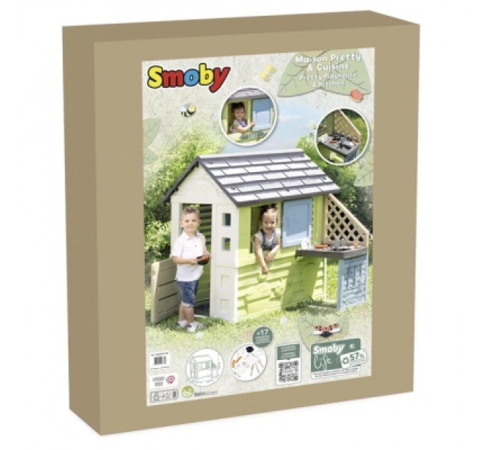 Ігровий будиночок Smoby Life "Райдужний" з літньою кухнею (7600810738)