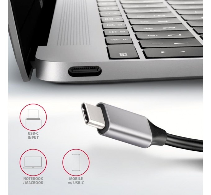 Концентратор USB-C 6IN1 0.2M HMC-6H4A AXAGON