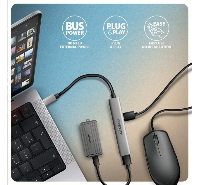 Концентратор USB3.2 4PORT 0.12M HUE-STC AXAGON