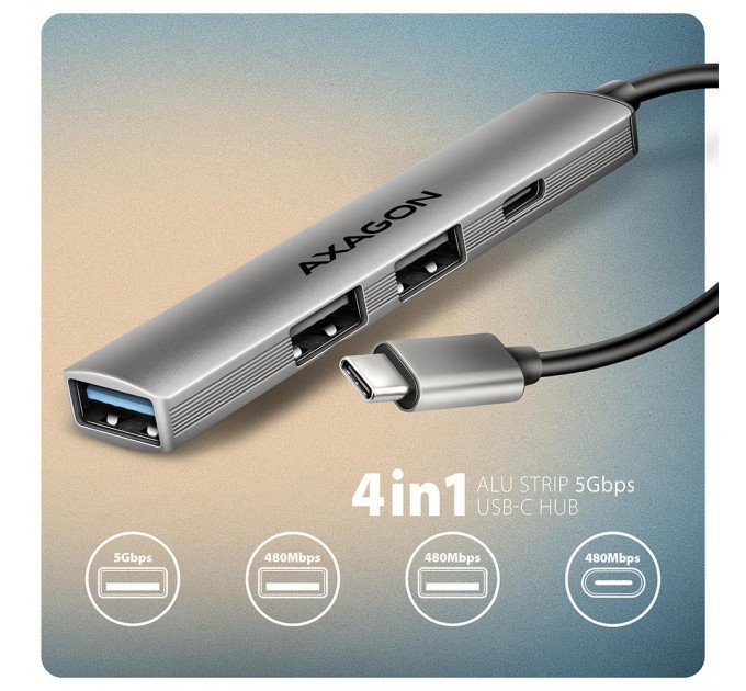 Концентратор USB3.2 4PORT 0.12M HUE-STC AXAGON