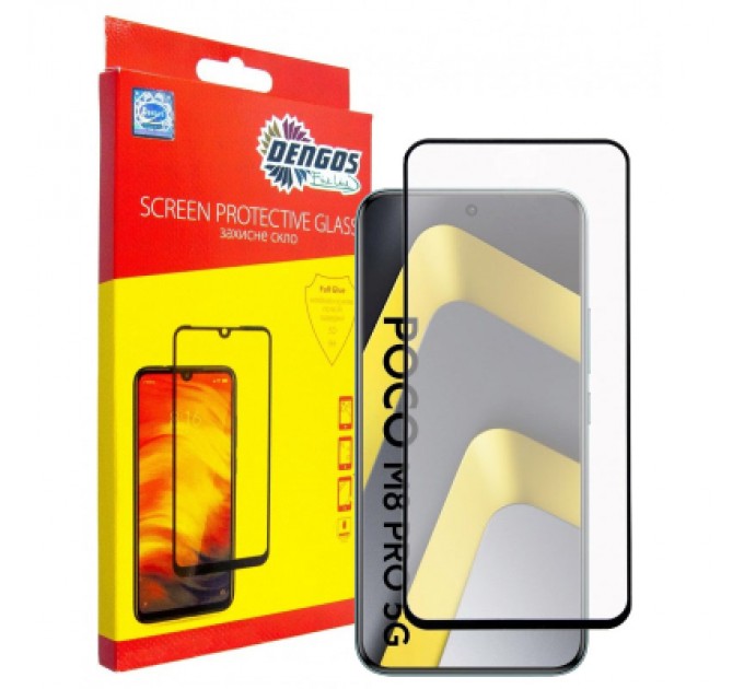 Скло захисне Dengos Full Glue POCO M8 Pro 5G Black (TGFG-429)