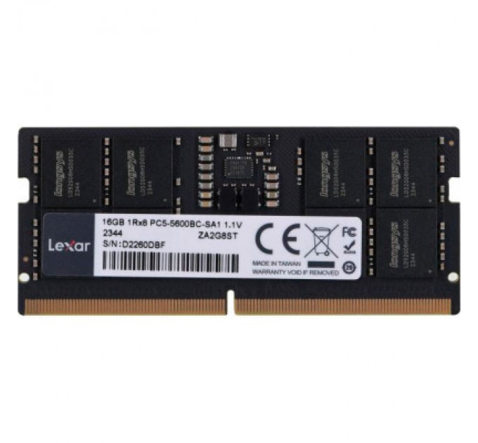 Lexar Модуль пам'яті для ноутбука SoDIMM DDR5 16GB 5600 MHz Lexar (LD5S16G56C46ST-BGS)