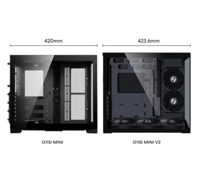 Lian Li Корпус для ПК Lian Li O11 Dynamic Mini V2, Black (G99.O11DMIV2X.00)