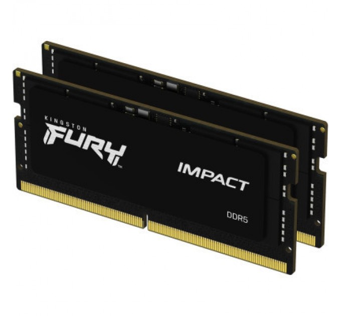 Kingston Fury (ex.HyperX) Модуль пам'яті для ноутбука SoDIMM DDR5 32GB (2x16GB) 6400 MHz Impact Kingston Fury (ex.HyperX) (KF564S38IBK2-32)