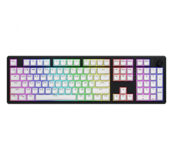 Клавіатура Hator Skyfall 100 Aurum Lemon RGB Wireless/Bluetooth/USB UA Black/White (HTK3100UA)