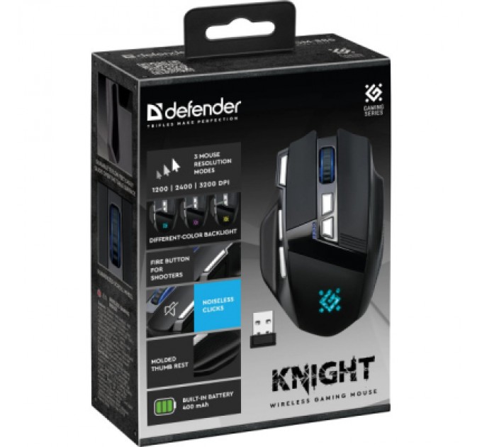 Мишка Defender Knight GM-885 Wireless Black (52885)