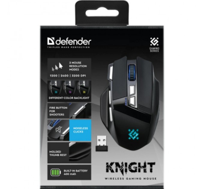 Мишка Defender Knight GM-885 Wireless Black (52885)
