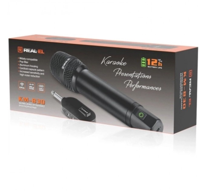 Мікрофон REAL-EL KM-830 Black (EL121900001)