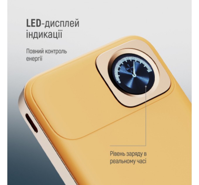 Батарея універсальна ColorWay 10 000 mAh PD/22.5W, 15W MagSafe & Watch Wireless Amber (CW-PB100LPA2Y-WPDD)