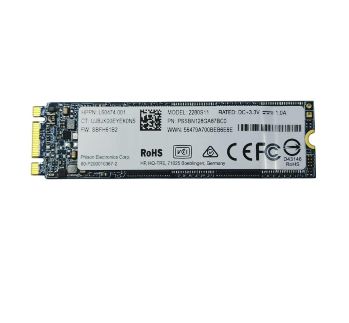 HP Накопичувач SSD  128GB HP M.2 2280 SATAIII TLC (2280S11/PSSBN128GA87BCO)