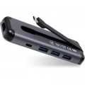 Vinga Концентратор Vinga USB-C 3.1 to HDMI+3xUSB3.0+PD100W+USB-C foldable cable (VHYC6FC)