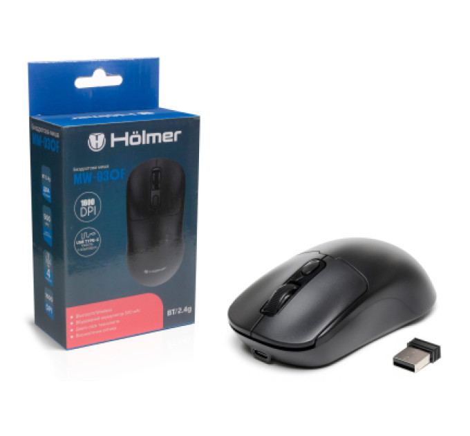 Hölmer Мишка Hölmer MW-03OF Wireless/Bluetooth Black (MW-03OF)