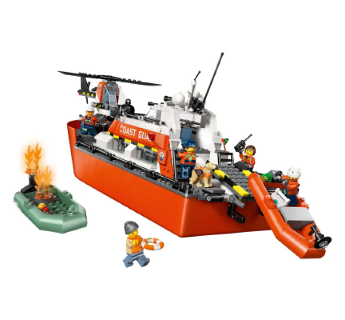 LEGO Конструктор LEGO City Рятувальний катер і гелікоптер берегової охорони (60504)