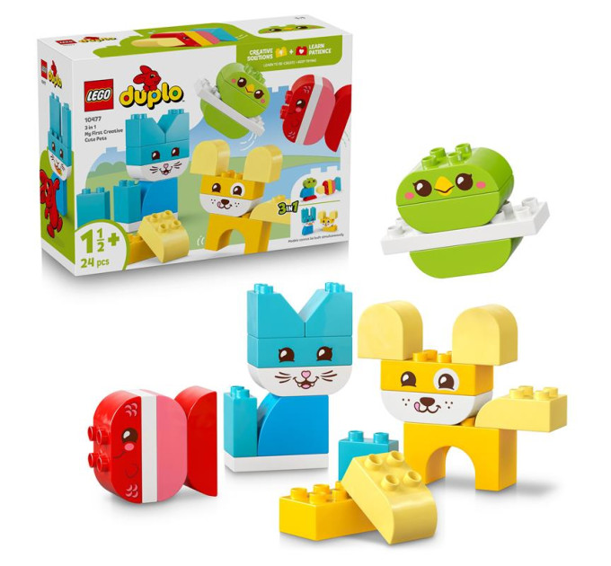 LEGO Конструктор LEGO DUPLO My First Чарівні творчі домашні улюбленці 3 в 1 (10477-)