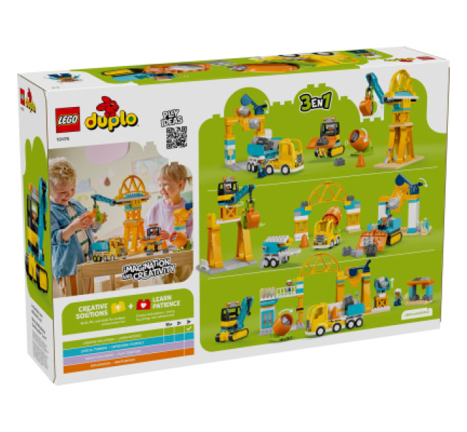 LEGO Конструктор LEGO DUPLO Town 3-в-1 Будівельний майданчик і техніка (10476)