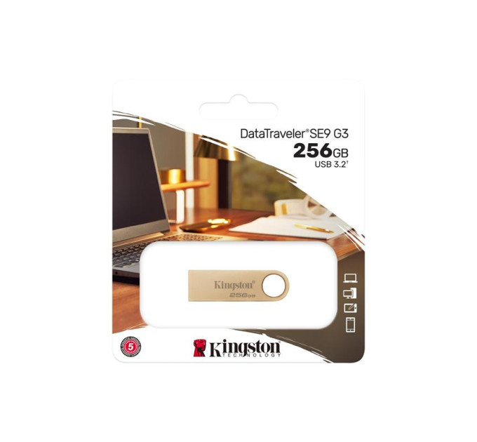 Kingston USB флеш накопичувач Kingston 256GB DataTraveler SE9 G3 Gold USB 3.2 (DTSE9G3/256GB)