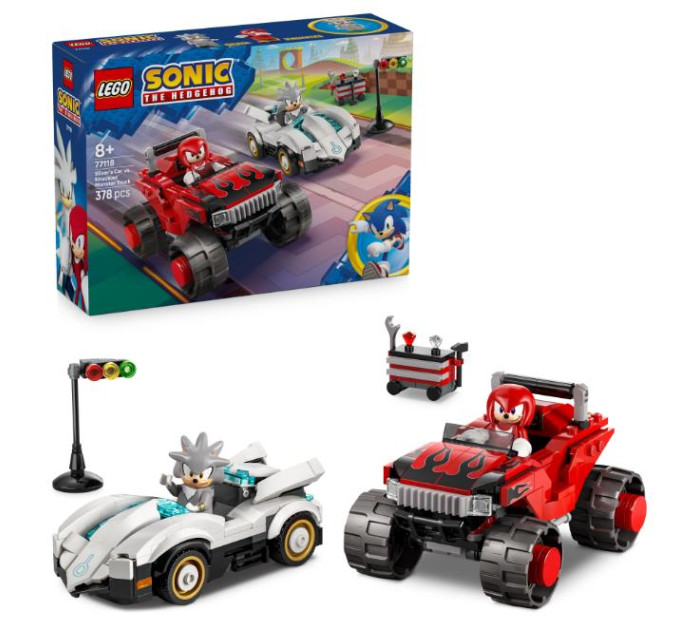 LEGO Конструктор LEGO Sonic Автомобіль Сільвера vs. монстр вантажівки Наклза (77118)