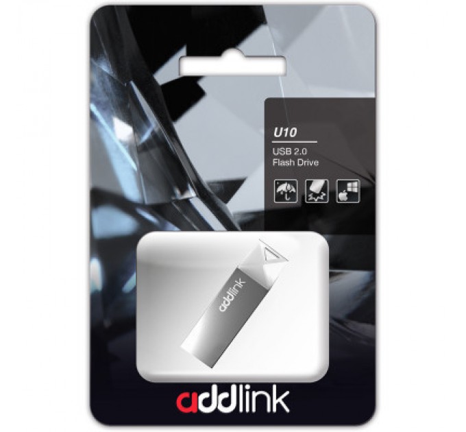 AddLink USB флеш накопичувач AddLink 64GB U10 Gray USB 2.0 (ad64GBU10G2)