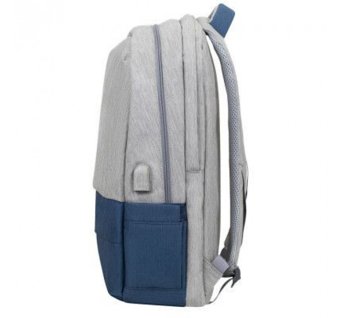 Рюкзак для ноутбука RivaCase 17.3" 7567 Prater, Grey / Dark Blue (7567Grey/DarkBlue)