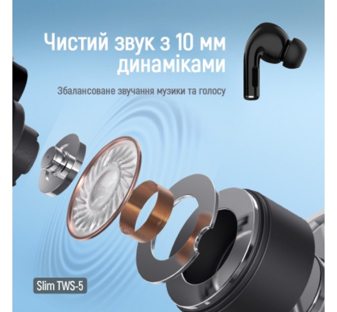 Навушники ColorWay Slim TWS-5 Earbuds Black (CW-TWS5BK)
