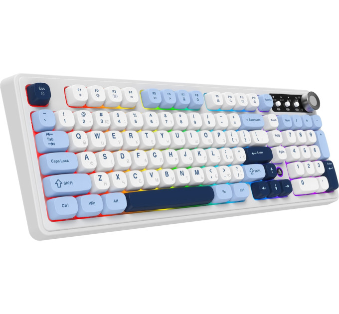 Ajazz Клавіатура бездротова Ajazz AF98 Plus Glacier Blue (AF98-PLUS-GB)