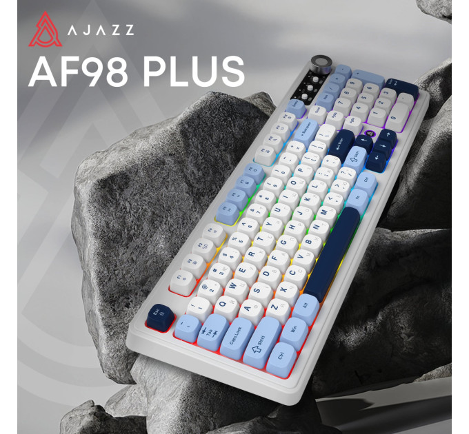 Ajazz Клавіатура бездротова Ajazz AF98 Plus Glacier Blue (AF98-PLUS-GB)