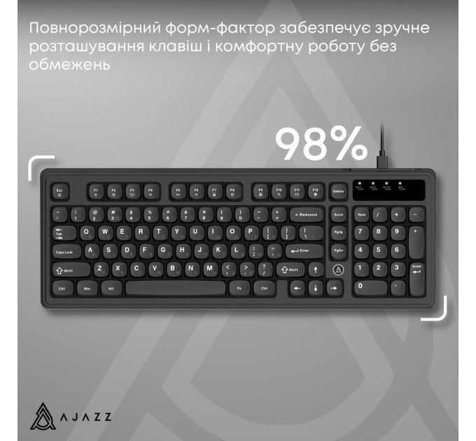 Ajazz Клавіатура Ajazz AF98 Black USB-C Black (AF98-B)