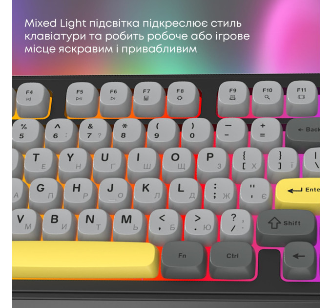 Ajazz Клавіатура Ajazz AF98 Black USB-C Black Gray Yellow (AF98-BGY)