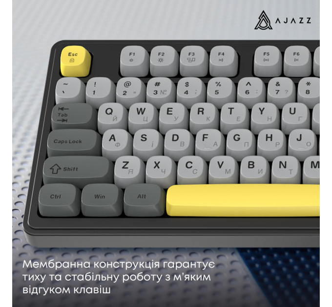 Ajazz Клавіатура Ajazz AF98 Black USB-C Black Gray Yellow (AF98-BGY)