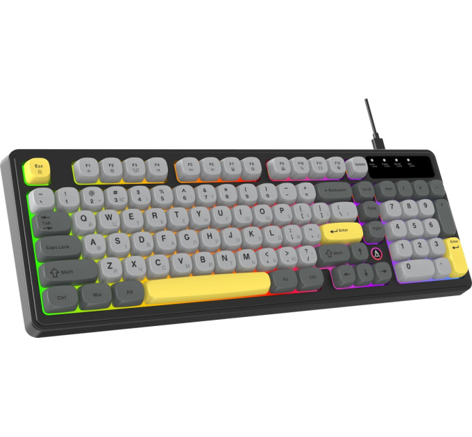 Ajazz Клавіатура Ajazz AF98 Black USB-C Black Gray Yellow (AF98-BGY)