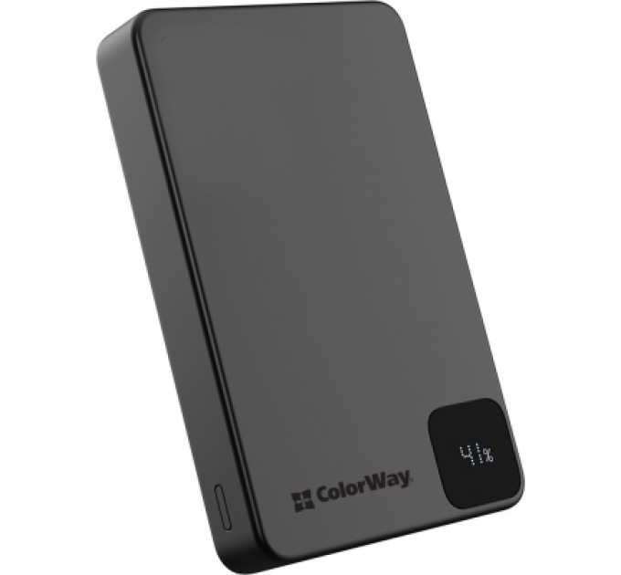 Батарея універсальна ColorWay 10 000 mAh PD/22.5W, 15W MagSafe Black (CW-PB100LPA1BK-WPDD)