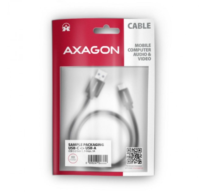 Дата кабель USB 3.2 AM to USB-C 1.0m black AXAGON (BUCM3-AM10AB)