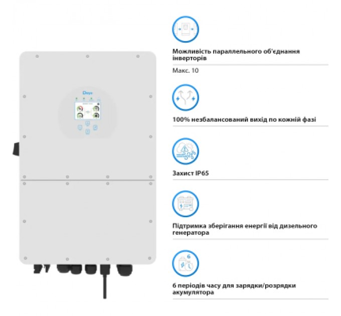 Сонячний інвертор Deye SUN-25K-SG01HP3-EU, 25кВт (SUN-25K-SG01HP3-EU)