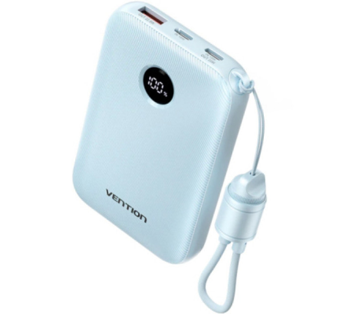 Vention Батарея універсальна VENTION 10000mAh 22,5W Fast Charging, USB-A, 2xUSB-C Blue (FKAL0-C)