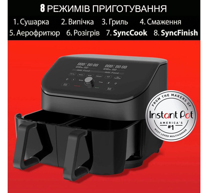 Instant Мультипіч Instant Vortex Plus Double Basket ClearCook