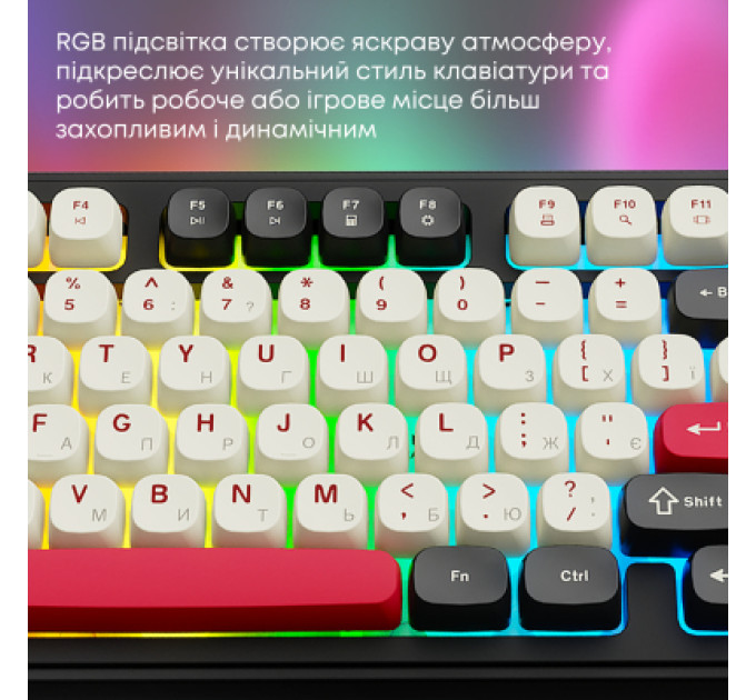 Ajazz Клавіатура Ajazz AF98 Plus Wireless/Bluetooth/USB UA Black/White/Red (AF98-PLUS-BSR)