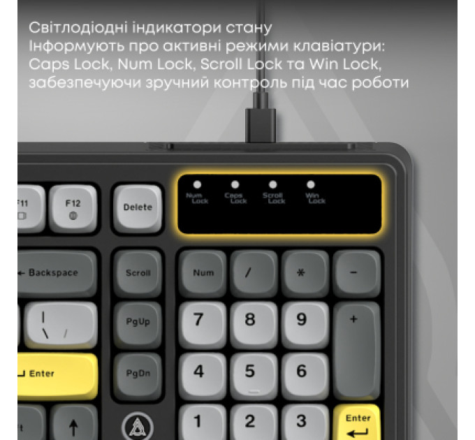 Ajazz Клавіатура Ajazz AF98 USB UA Black/Grey/Yellow (AF98-BGY)