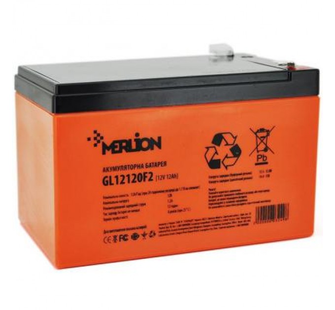 Батарея до ДБЖ Merlion 12V-12Ah GEL (GL12120F2 GEL)
